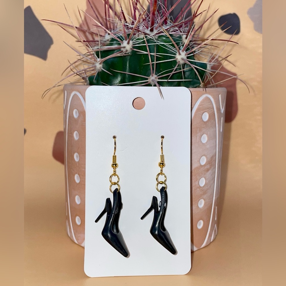 Black Barbie Heels Earrings